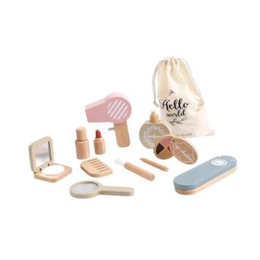 Imagem de YIJU Conjunto de Brinquedos de Maquiagem de Madeira Pente de Cabelo Penteadeira Brinquedo para Crianças Criança Pequena Crianças