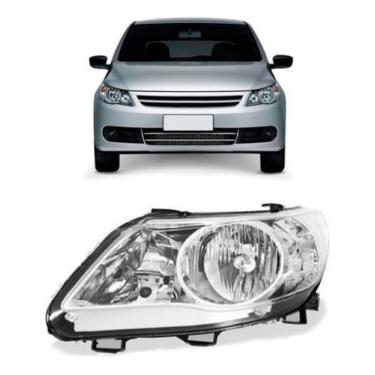 Imagem de Farol Compatível com Goll 09/12 GV farol esquerdo foco duplo cromado para iluminação eficiente e desempenho durável com design moderno e acabamento sofisticado