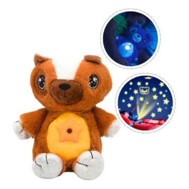 Imagem de Urso projetor estrelas teto ceu luminaria musical abajur pelucia bebe 