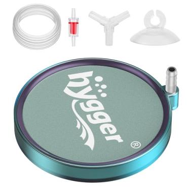 Imagem de hygger Pedra de ar de aquário de 10 cm, pedra borbulhadora de tanque de peixes, difusor de oxigênio, aerador de bolhas de ar, acessórios de bomba de ar para aquários, tanques de peixes, hidroponia e