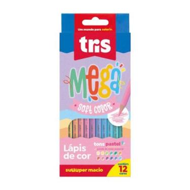 Imagem de Lápis De Cor Mega Soft Color Tons Pastel 12 Cores  Tris