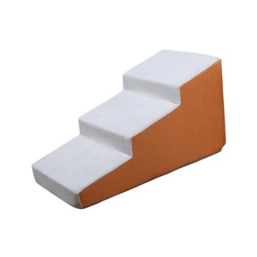 Imagem de ShengQuanHao Escadas para cães, rampas, camas altas, escada de escalada, 3 degraus, escadas inclinadas para cães, acessórios para animais de estimação, Laranja