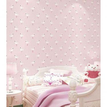 Imagem de Papel De Parede Fofura Baby Flamingos Fundo Rosa Ff4019