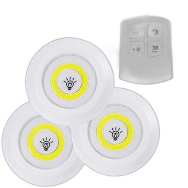 Imagem de Luminária Led Spot Sem Fio Kit 3 Peças Inclui Controle