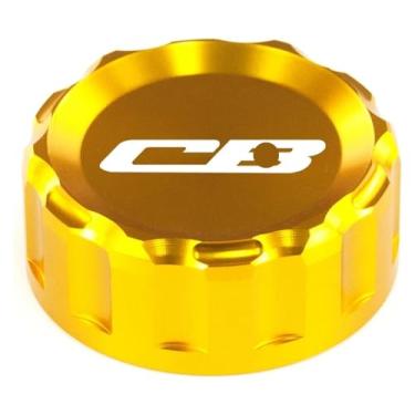 Imagem de Tampa do reservatório de fluido da tampa do tanque de óleo do freio traseiro compatível com CB125R CB150R CB250R CB500X CB500R CB650R CB650F CB1100 CB 400 150R 190R (dourado)