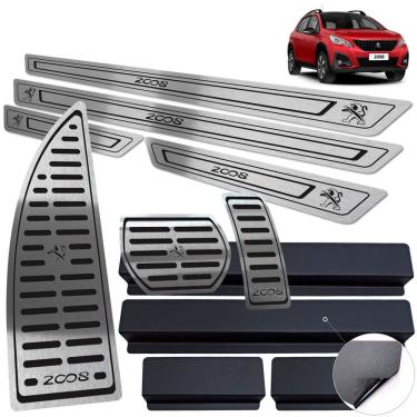 Imagem de Pedaleira Soleira Descanso Preto Peugeot 2008 2020 2021