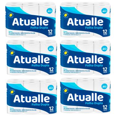 Imagem de Kit 6 unidades - Papel Higiênico Atualle Max Folha Dupla 12 unidades