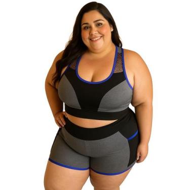 Imagem de Conjunto Feminino Academia Roupa De Ginastica Plus Size - WM, G1, Cinz