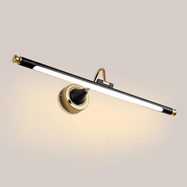 Imagem de Luminária de parede LED moderna para banheiro, luminária de parede com faixa linear para banheiro, luminária frontal ajustável para penteadeira, banheiro, iluminação para quadros e displays