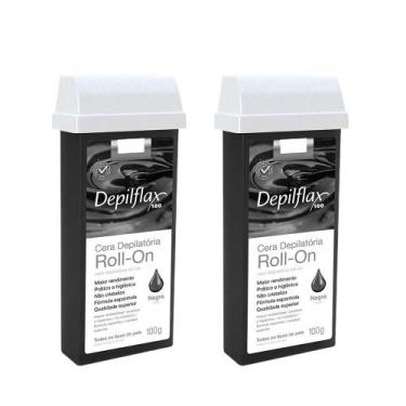 Imagem de Kit c/2 Ceras Depilatória Negra Refil Roll On Depilflax 100g