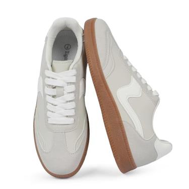 Imagem de Tigeridea Tênis feminino casual para negócios, tênis confortável com cadarço e cadarço, Cinza, 37