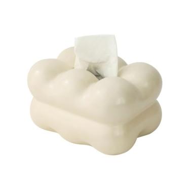 Imagem de Porta-lenços caixa de lenços de cerâmica sala de estar mesa de centro caixa decorativa prata branco preto suporte caixa de lenços