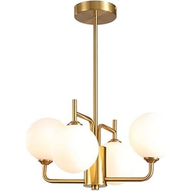 Imagem de Lustre Sputnik de latão com 8 luzes, lustre em V, pendente, luminárias de teto brilhantes, decoração moderna