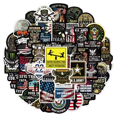 Imagem de Adesivos militares 50 peças, adesivos do exército dos EUA, adesivos de veteranos da força aérea da marinha de infantaria, tablets de telefones guitarra skate bicicleta adesivos de carro para crianças adolescentes meninas adultos (Military-1)