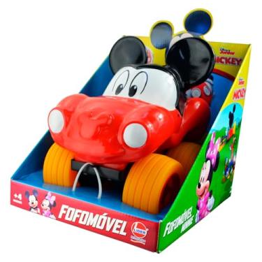 Imagem de Fofomóvel Mickey Lider Brinquedos Vermelho +4 meses Vinil Macio Rodas Livres Atóxico - 2832