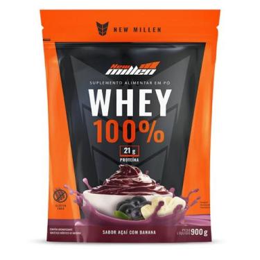Imagem de Whey 100% Refil 900g Sabor Açai Com Banana New Millen
