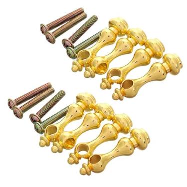 Imagem de DOITOOL 8 peças de conectores de móveis de metal de ferro para corrimão de vidro, tampas de extremidade para armário de vinho, carrinho de servir, eixos de móveis