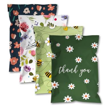 Imagem de Vapulcio Envelopes de poliéster - Pacote variado de 15 x 23 cm de cada impressão, 25 peças de cada impressão, sacos de envio adesivos fortes para roupas, envelopes à prova d'água e à prova de rasgos