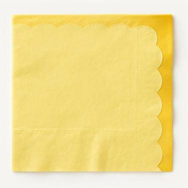 Imagem de Guardanapo de Papel Amarelo Borda Dourada 33x33cm 20 Unidades Ponto da