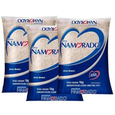 Imagem de Kit 3 Arroz Branco Tipo 1 Namorado 1kg - Sempre Soltinho