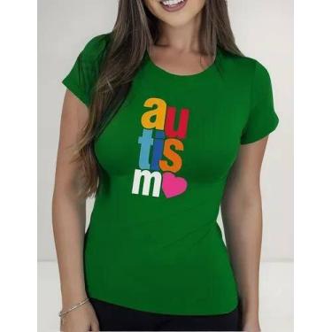 Imagem de Camiseta Camisa Adulto Feminina Masculina Algodão Campanha Abril Azul 