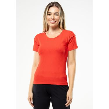 Imagem de Blusa Manga Curta Pau a Pique Canelada Vermelho