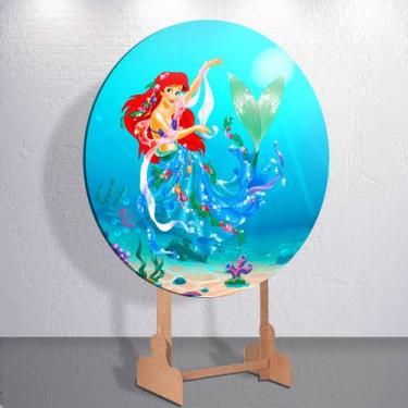 Imagem de Capa Grande e Mini Painel Sereia Princesa Litle Redondoda Estampa Subl