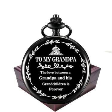 Imagem de YEEHUA Presentes para vovô do neto, neta, relógio de bolso gravado, aniversário, aniversário, presente de ano significativo, presentes de Dia dos Pais para o avô