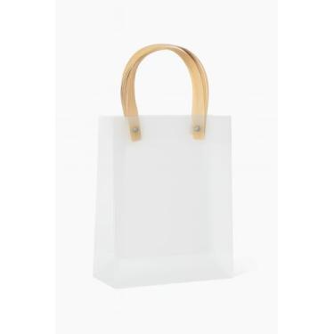 Imagem de Kit 12 Sacolas de Plástico Transparente Fosco para presentes decoração lembrancinha(Sacolas M - 13x20x7 cm)