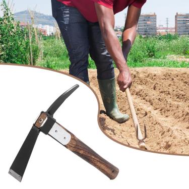 Imagem de MotiveTech Enxada e Cultivador Ferramenta Manual Resistente 2 em 1 Ancinho de Jardim Enxada Manual Cultivador para Soltar Solo Canteiro de Flores Cultivar, Style B
