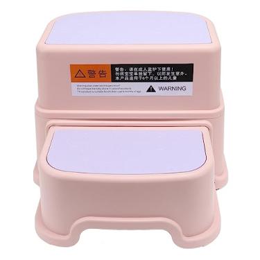 Imagem de ZJchao Banqueta de 2 Degraus para Crianças, Banquinho de 3 Peças para Crianças, Banquinho para, Banco Infantil Estável, Fundo Antiderrapante, Bordas Mais Suaves, Berçário, Infantil para Banheiros,