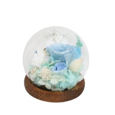 Imagem de lyrlody Rosas Preservadas Em Cúpula, Flor Com Iluminação LED Em Vidro Com Base de Madeira Dura de 3 a 5 Anos para o Aniversário do Dia Dos Namorados (3)