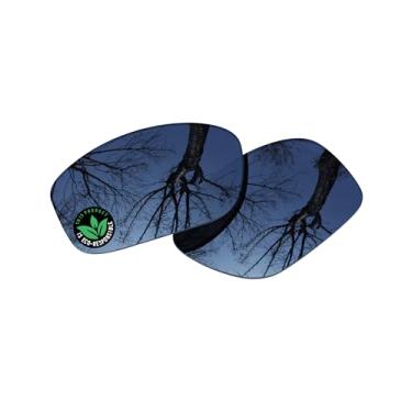 Imagem de Raydi Lentes de reposição de policarbonato para óculos de sol retangulares Costa Del Mar Saltbreak - Espelho cromado preto - Polarizado