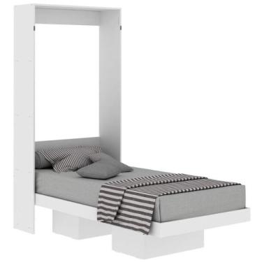Imagem de Cama Retratil De Parede Solteiro Cm8015 Branco Branco - TECNO MOBILI