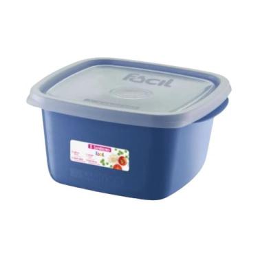 Imagem de Pote Plástico Sanremo Azul Com Tampa Transparente 400ml