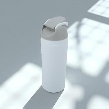 Imagem de 1 pç garrafa de água isolada copo de canudo 450 ml 304 aço inoxidável 201 branco 23,3 x 8 x 8 cm