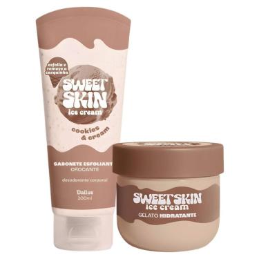 Imagem de Kit Dailus Sweet Skin Ice Cream Cookies e Cream: Sabonete Esfoliante e Hidratante Corporal 200ml