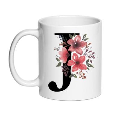 Imagem de SIUNY Canecas de café personalizadas J Gifts - Novidade presente monograma xícara de chá para mulheres, presente de aniversário de Natal para sua esposa, dia da mãe, avó, namorada, amizade, noiva dama