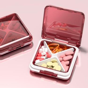 Imagem de Mini caixa de comprimidos portátil – Compartimentos removíveis para armazenamento de vitaminas, óleo de peixe e joias, azul claro