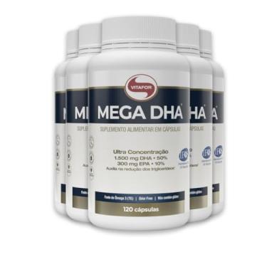Imagem de Mega DHA Vitafor 1500mg 120 Cápsulas | Kit 5