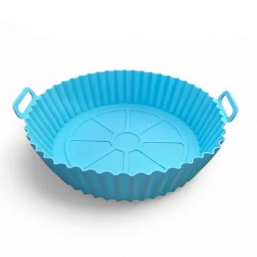 Imagem de Forma Reutilizável de Silicone Azul para Airfryer 16cm - Draik