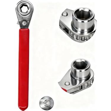 Imagem de Akozon Chave catraca, chave catraca terminal de bateria de 10 mm de 5/40.6 cm 1.0 cm com soquete de 1/5.1 cm para bateria lateral superior para chave de carro esportivo RV