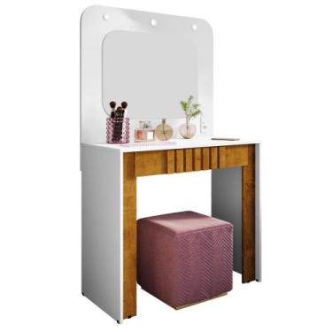 Imagem de Penteadeira Espelho Camarim Rouge 90 Cm Bechara Branco Naturalle - BEC