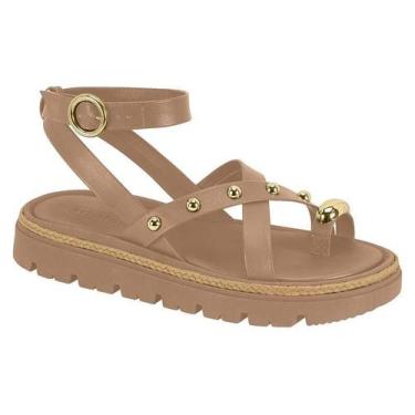 Imagem de Sandália Moleca Flatform Tratorada Feminina, Nude, 36