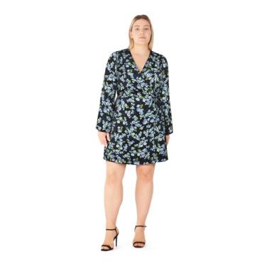 Imagem de City Chic Vestido feminino plus size - estampa Rivka, Estampa azul, 58