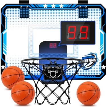 Imagem de Xucutu Mini cesta de basquete interna para crianças – Cesta de basquete sobre a porta com bolas