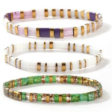 Imagem de SHINUS BOHO Tila Conjunto de pulseiras coloridas com contas coloridas para mulheres, contas de vidro Miyuki feitas à mão na moda pulseira boêmia elástica acessórios festivos para presente de bijuteria