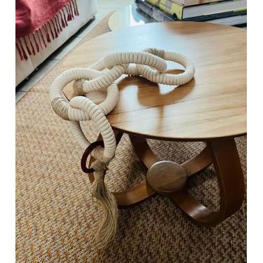 Imagem de Colar De Mesa Artesanal Macrame Tendência Boho Chic para Sua Casa Ma'artes (Argola/Madeira)