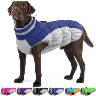 Imagem de Jaqueta de inverno para cães, aconchegante e reflexiva, impermeável, à prova de vento, quente, roupas de lã confortável para clima frio, roupas de lã com fecho de zíper para cães pequenos, médios e grandes, caminhando e caminhando