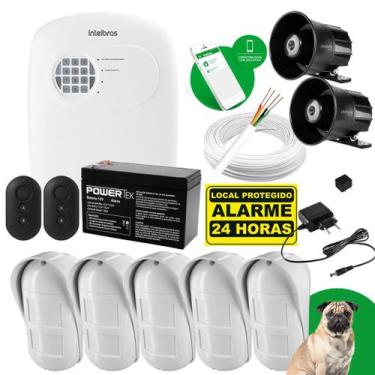 Imagem de Kit Alarme Intelbras Anm 24 App 5 Sensores Presença Pet Ex